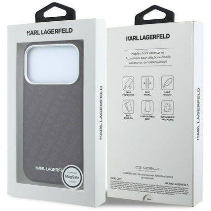 Husa MagSafe pentru Apple iPhone 18 Pro Max / 17 Pro Max, Karl Lagerfeld, Grained Metal Logo, Visinie
