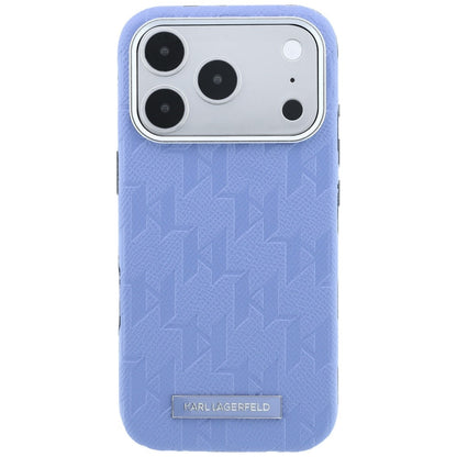Husa MagSafe pentru Apple iPhone 18 Pro Max / 17 Pro Max, Karl Lagerfeld, Grained Mono Resin Logo, Bleu