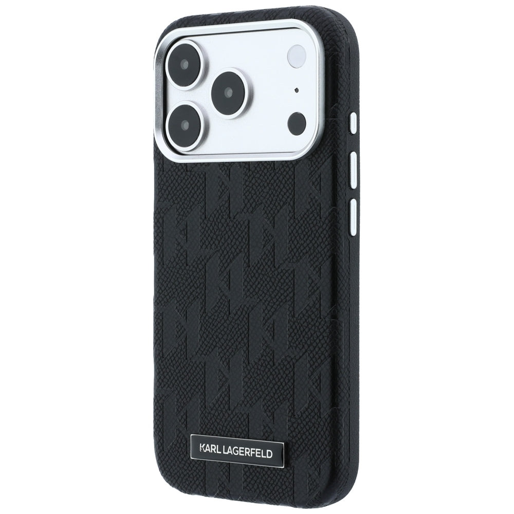 Husa MagSafe pentru Apple iPhone 18 Pro Max / 17 Pro Max, Karl Lagerfeld, Grained Mono Resin Logo, Neagra