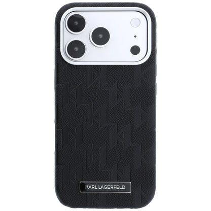 Husa MagSafe pentru Apple iPhone 18 Pro Max / 17 Pro Max, Karl Lagerfeld, Grained Mono Resin Logo, Neagra