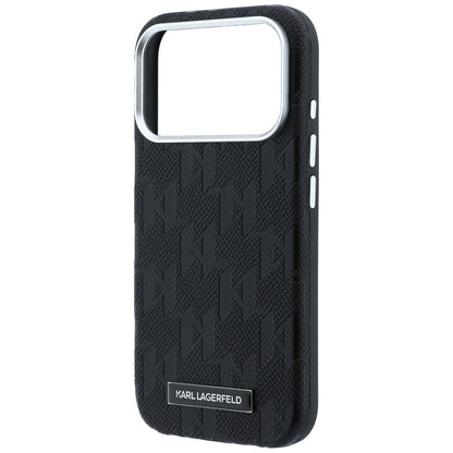 Husa MagSafe pentru Apple iPhone 18 Pro Max / 17 Pro Max, Karl Lagerfeld, Grained Mono Resin Logo, Neagra