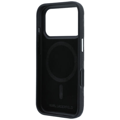 Husa MagSafe pentru Apple iPhone 18 Pro Max / 17 Pro Max, Karl Lagerfeld, Grained Mono Resin Logo, Neagra