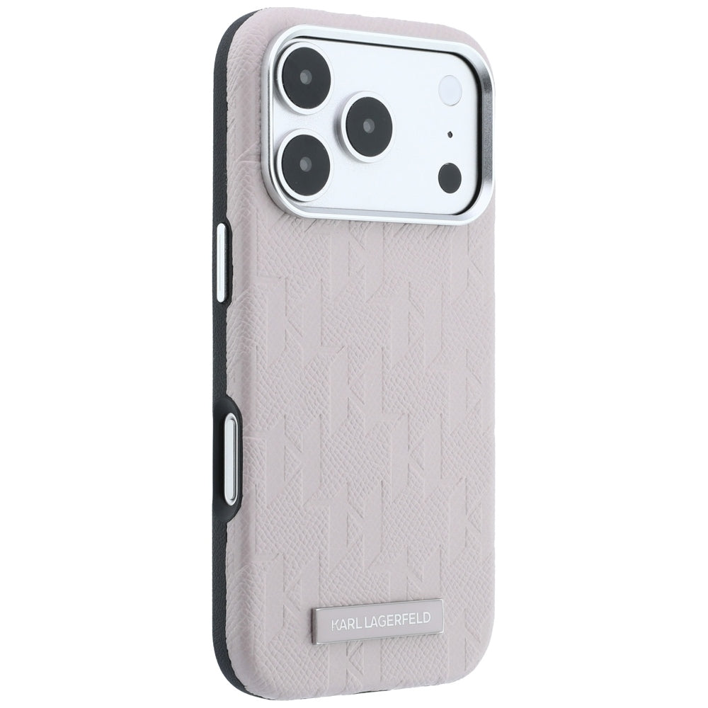 Husa MagSafe pentru Apple iPhone 18 Pro Max / 17 Pro Max, Karl Lagerfeld, Grained Mono Resin Logo, Roz