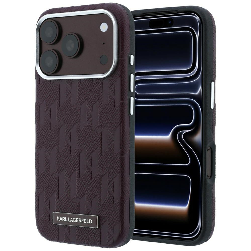 Husa MagSafe pentru Apple iPhone 18 Pro Max / 17 Pro Max, Karl Lagerfeld, Grained Mono Resin Logo, Visinie