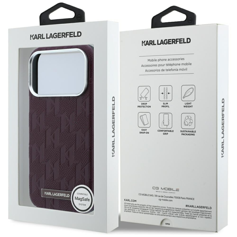 Husa MagSafe pentru Apple iPhone 18 Pro Max / 17 Pro Max, Karl Lagerfeld, Grained Mono Resin Logo, Visinie