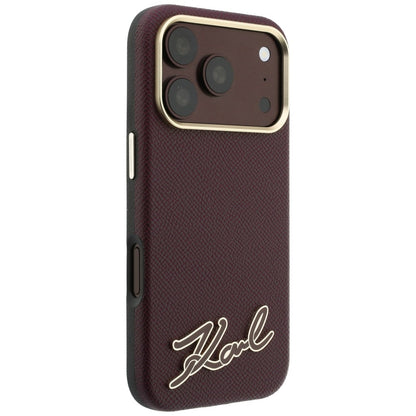 Husa MagSafe pentru Apple iPhone 18 Pro Max / 17 Pro Max, Karl Lagerfeld, Grained Resin Sign Logo, Visinie