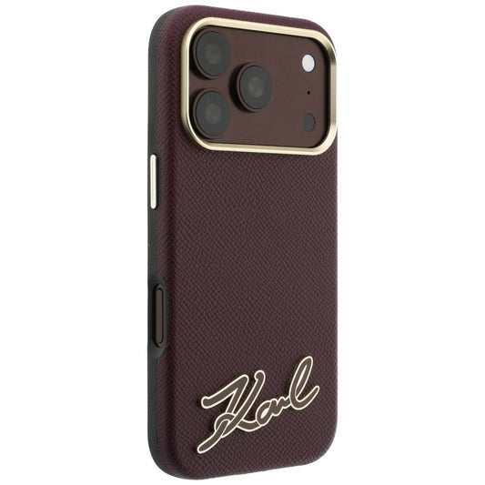 Husa MagSafe pentru Apple iPhone 18 Pro Max / 17 Pro Max, Karl Lagerfeld, Grained Resin Sign Logo, Visinie