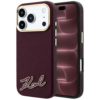 Husa MagSafe pentru Apple iPhone 18 Pro Max / 17 Pro Max, Karl Lagerfeld, Grained Resin Sign Logo, Visinie