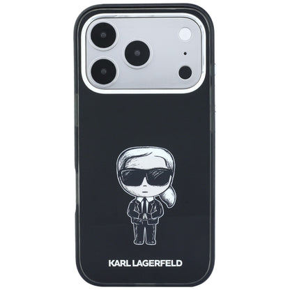 Husa MagSafe pentru Apple iPhone 18 Pro Max / 17 Pro Max, Karl Lagerfeld, HC IML Ikonik Sketch Print, Neagra