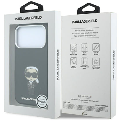 Husa MagSafe pentru Apple iPhone 18 Pro Max / 17 Pro Max, Karl Lagerfeld, Ikonik Sketch, Neagra