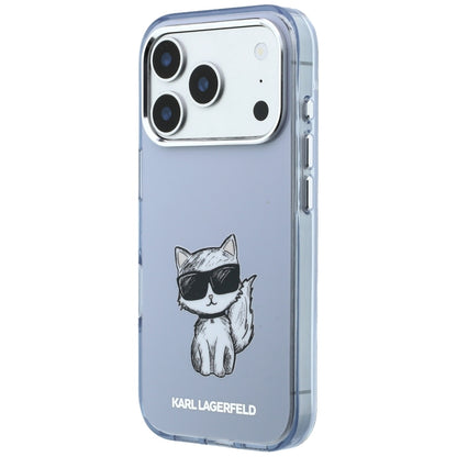 Husa MagSafe pentru Apple iPhone 18 Pro Max / 17 Pro Max, Karl Lagerfeld, IML Choupette Body Sketch Print, Albastra
