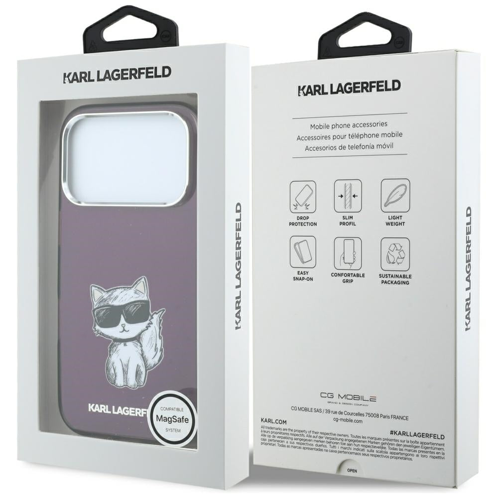 Husa MagSafe pentru Apple iPhone 18 Pro Max / 17 Pro Max, Karl Lagerfeld, IML Choupette Body Sketch Print, Visinie