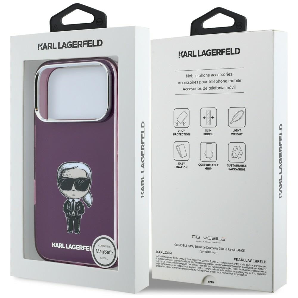 Husa MagSafe pentru Apple iPhone 18 Pro Max / 17 Pro Max, Karl Lagerfeld, IML Ikonik Sketch Print, Visinie
