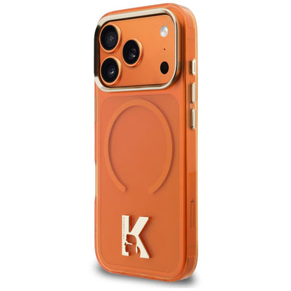 Husa MagSafe pentru Apple iPhone 18 Pro Max / 17 Pro Max, Karl Lagerfeld, IML Karl Head Logo, Portocalie