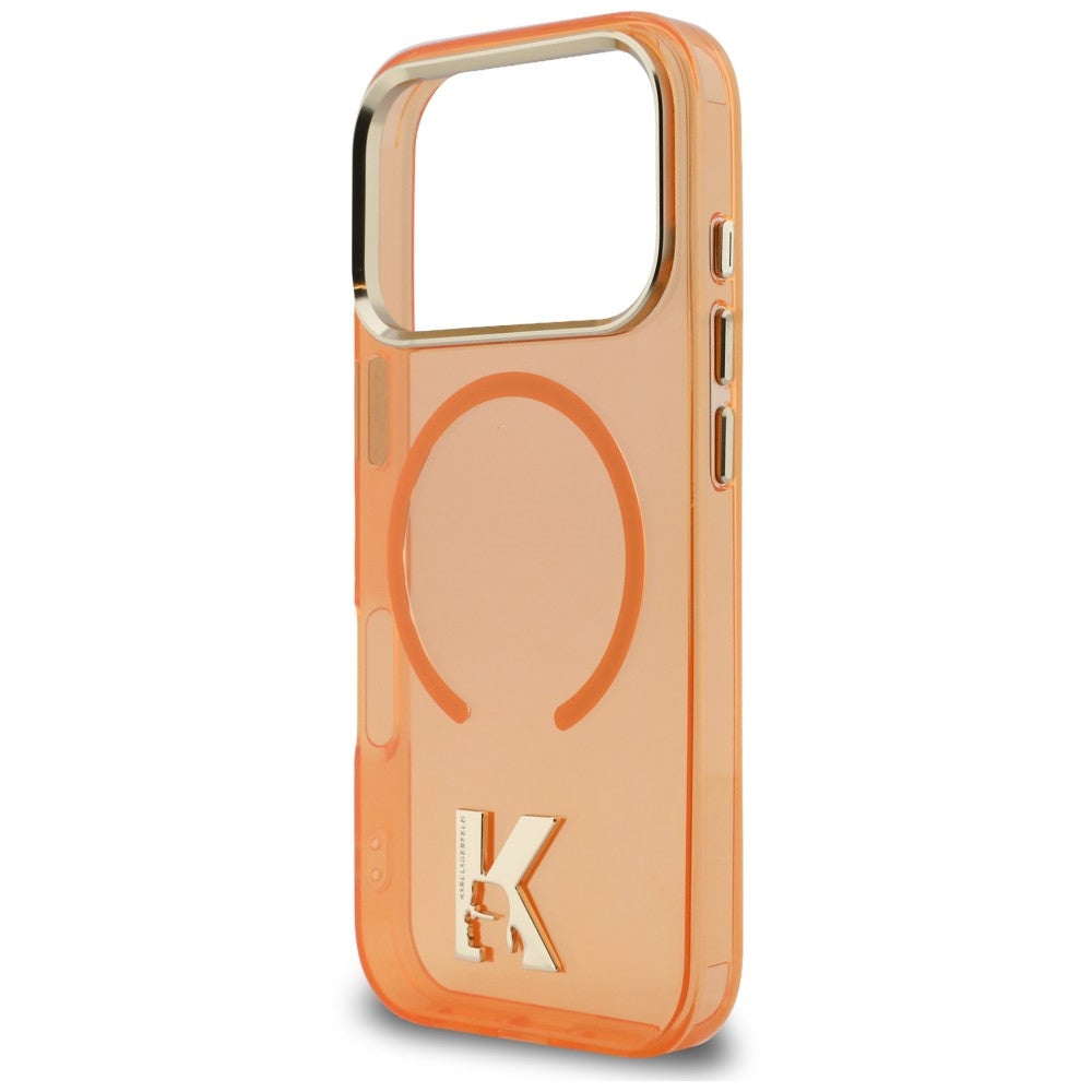 Husa MagSafe pentru Apple iPhone 18 Pro Max / 17 Pro Max, Karl Lagerfeld, IML Karl Head Logo, Portocalie