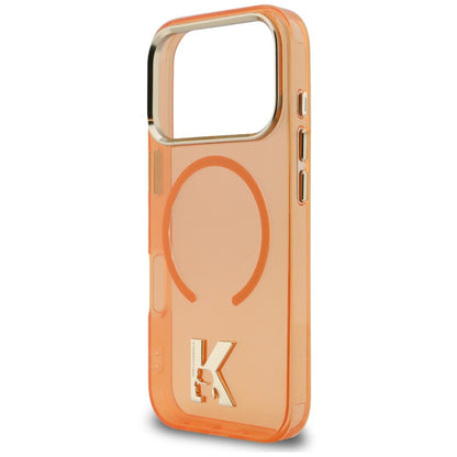 Husa MagSafe pentru Apple iPhone 18 Pro Max / 17 Pro Max, Karl Lagerfeld, IML Karl Head Logo, Portocalie