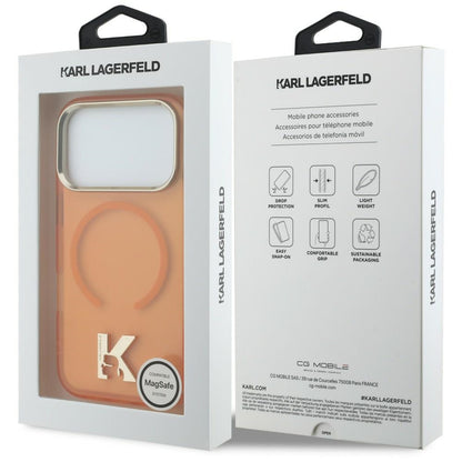Husa MagSafe pentru Apple iPhone 18 Pro Max / 17 Pro Max, Karl Lagerfeld, IML Karl Head Logo, Portocalie