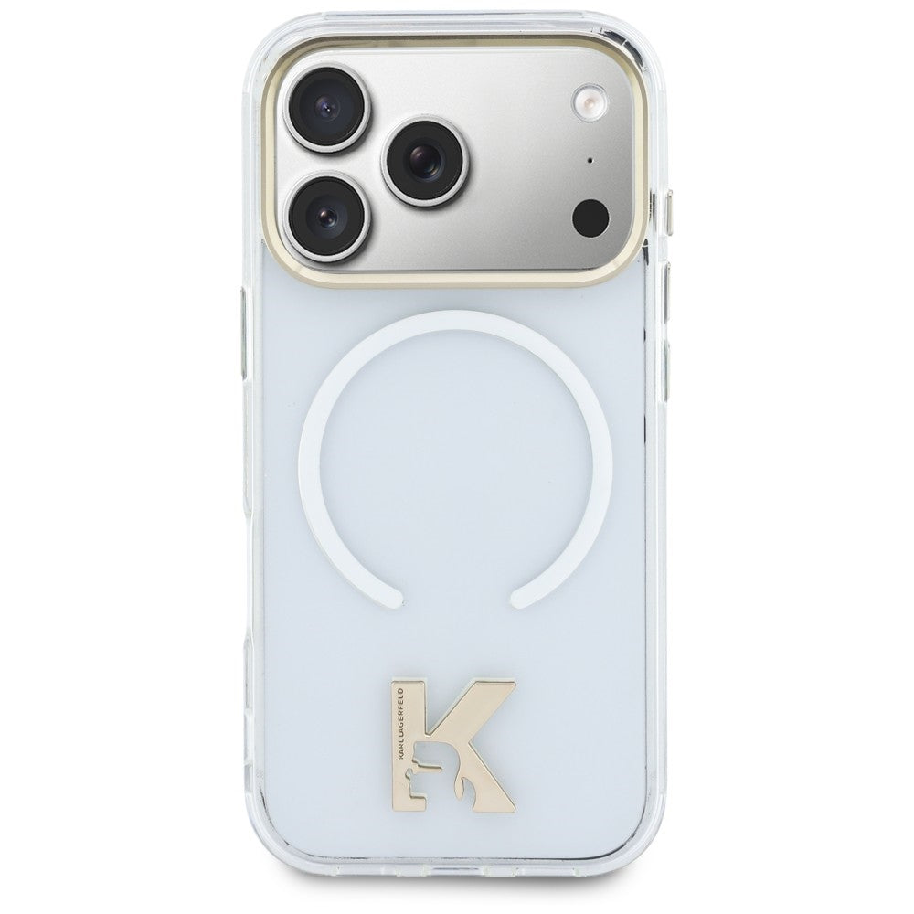 Husa MagSafe pentru Apple iPhone 18 Pro Max / 17 Pro Max, Karl Lagerfeld, IML Karl Head Logo, Transparenta