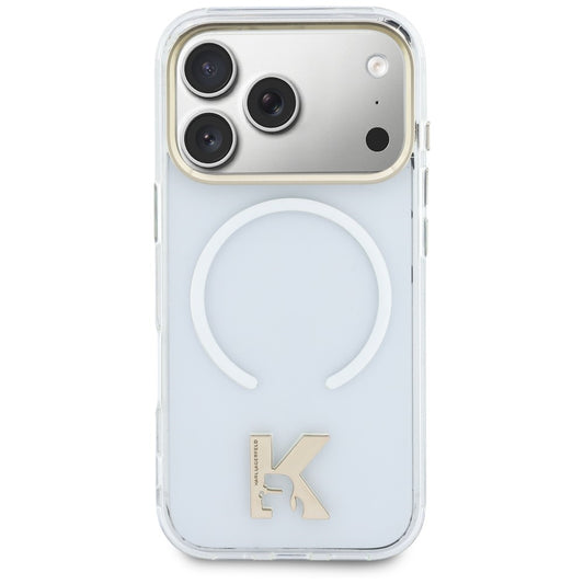 Husa MagSafe pentru Apple iPhone 18 Pro Max / 17 Pro Max, Karl Lagerfeld, IML Karl Head Logo, Transparenta