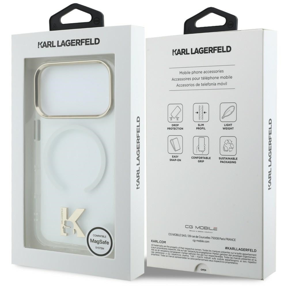 Husa MagSafe pentru Apple iPhone 18 Pro Max / 17 Pro Max, Karl Lagerfeld, IML Karl Head Logo, Transparenta