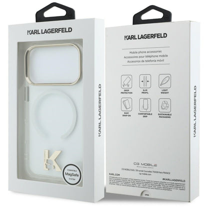Husa MagSafe pentru Apple iPhone 18 Pro Max / 17 Pro Max, Karl Lagerfeld, IML Karl Head Logo, Transparenta