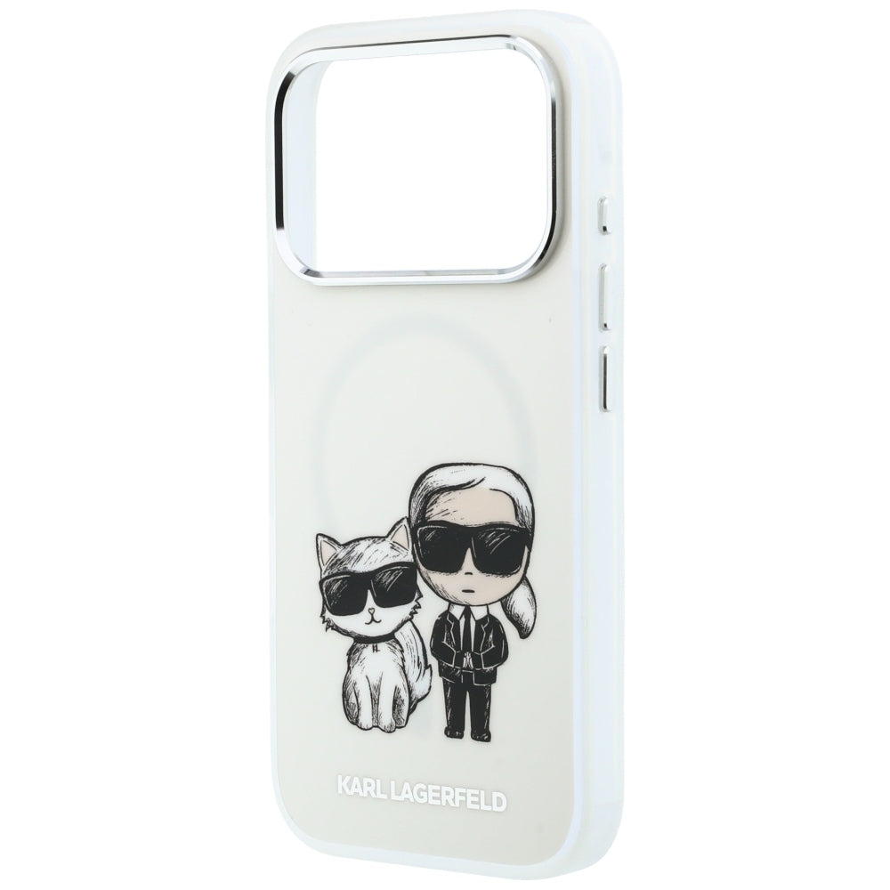 Husa MagSafe pentru Apple iPhone 18 Pro Max / 17 Pro Max, Karl Lagerfeld, IML KC Bodies Sketch Print, Bej