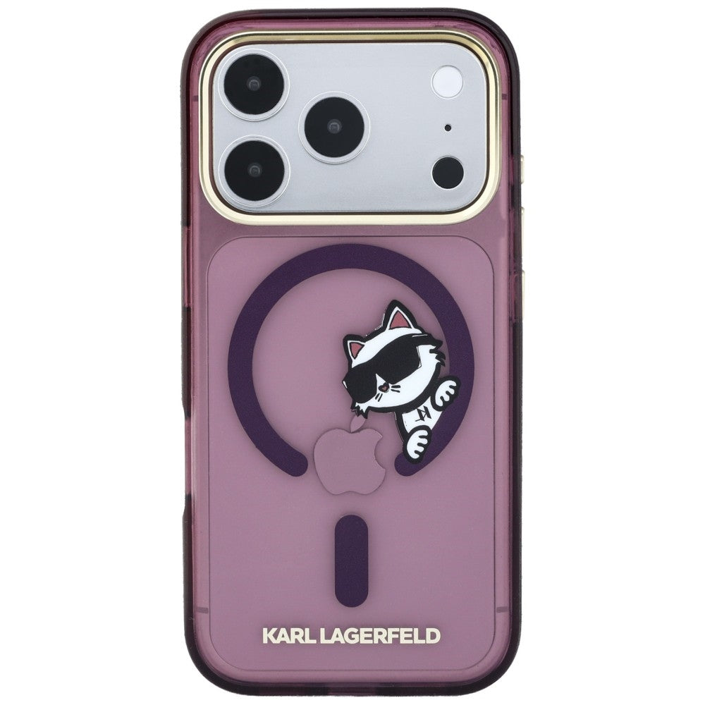 Husa MagSafe pentru Apple iPhone 18 Pro Max / 17 Pro Max, Karl Lagerfeld, IML Peekaboo Print and Metal Frame, Visinie