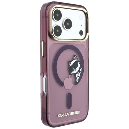 Husa MagSafe pentru Apple iPhone 18 Pro Max / 17 Pro Max, Karl Lagerfeld, IML Peekaboo Print and Metal Frame, Visinie