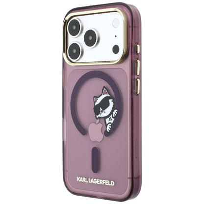 Husa MagSafe pentru Apple iPhone 18 Pro Max / 17 Pro Max, Karl Lagerfeld, IML Peekaboo Print and Metal Frame, Visinie