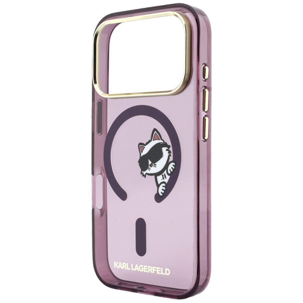 Husa MagSafe pentru Apple iPhone 18 Pro Max / 17 Pro Max, Karl Lagerfeld, IML Peekaboo Print and Metal Frame, Visinie