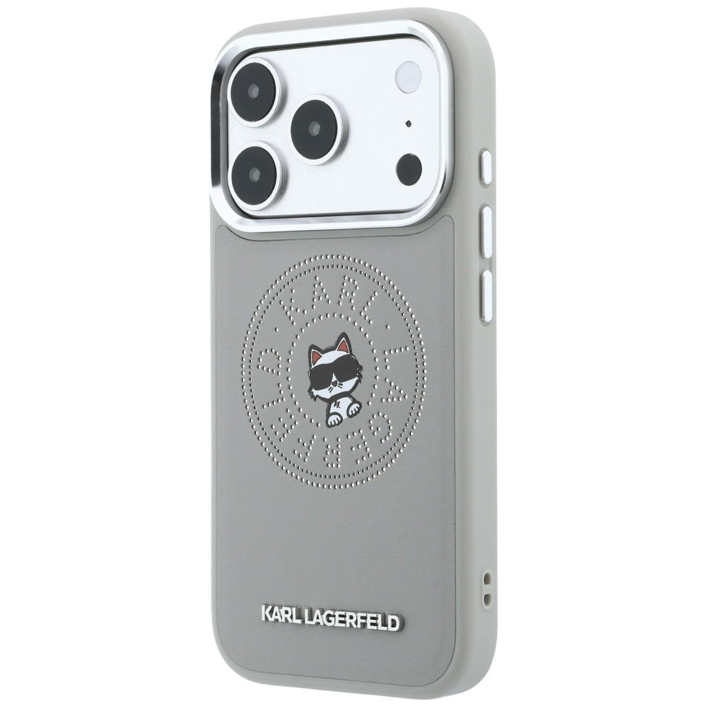 Husa MagSafe pentru Apple iPhone 18 Pro Max / 17 Pro Max, Karl Lagerfeld, Point and Choupette Sketch, Gri