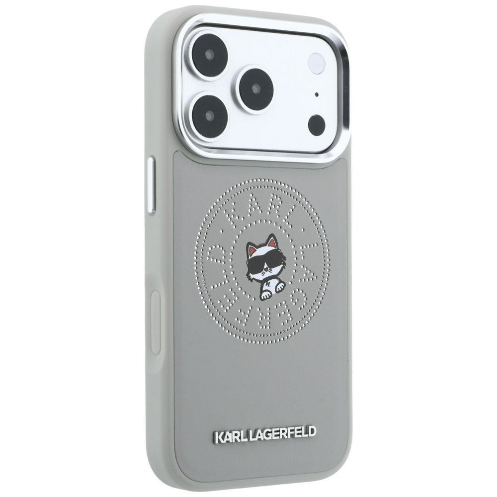 Husa MagSafe pentru Apple iPhone 18 Pro Max / 17 Pro Max, Karl Lagerfeld, Point and Choupette Sketch, Gri