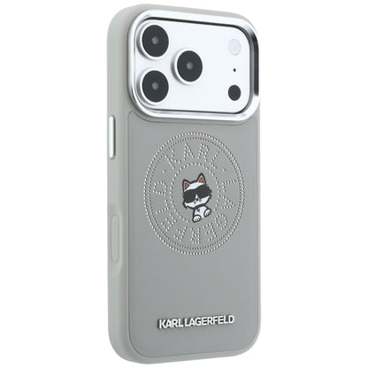 Husa MagSafe pentru Apple iPhone 18 Pro Max / 17 Pro Max, Karl Lagerfeld, Point and Choupette Sketch, Gri