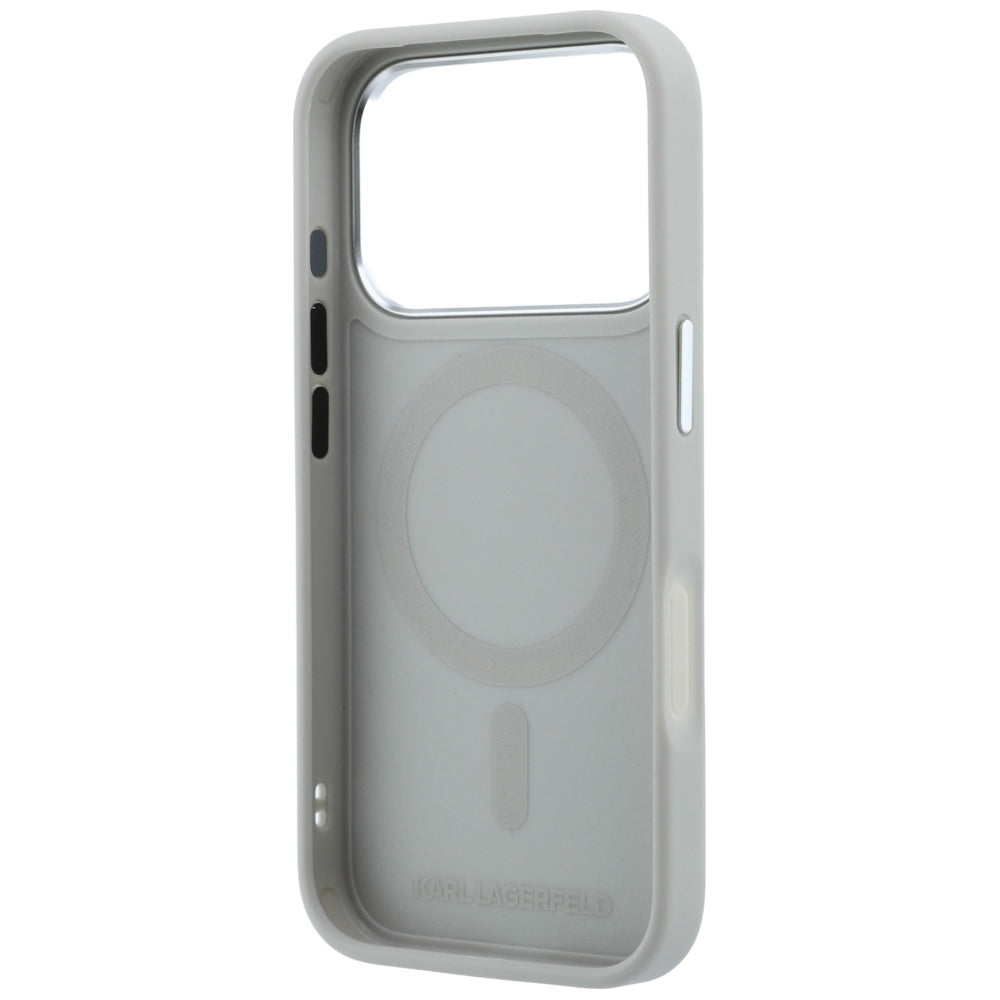 Husa MagSafe pentru Apple iPhone 18 Pro Max / 17 Pro Max, Karl Lagerfeld, Point and Choupette Sketch, Gri