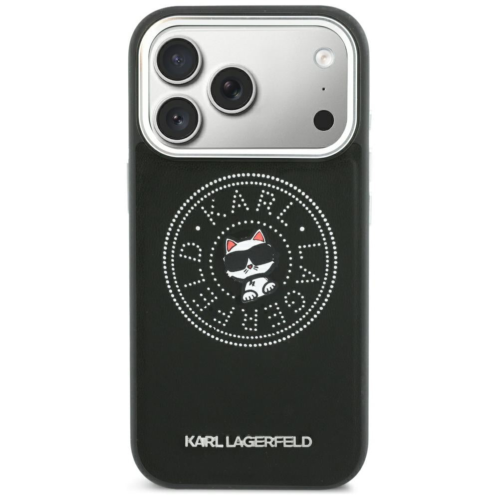 Husa MagSafe pentru Apple iPhone 18 Pro Max / 17 Pro Max, Karl Lagerfeld, Point and Choupette Sketch, Neagra