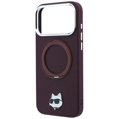 Husa MagSafe pentru Apple iPhone 18 Pro Max / 17 Pro Max, Karl Lagerfeld,  Saffiano Ring Stand 360 Choupette Pin, Visinie