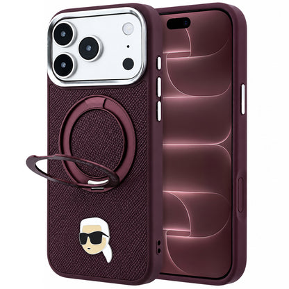 Husa MagSafe pentru Apple iPhone 18 Pro Max / 17 Pro Max, Karl Lagerfeld, Ring Stand 360 Karl Pin, Visinie