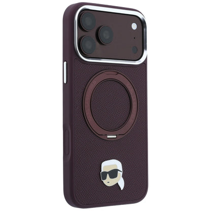 Husa MagSafe pentru Apple iPhone 18 Pro Max / 17 Pro Max, Karl Lagerfeld, Ring Stand 360 Karl Pin, Visinie