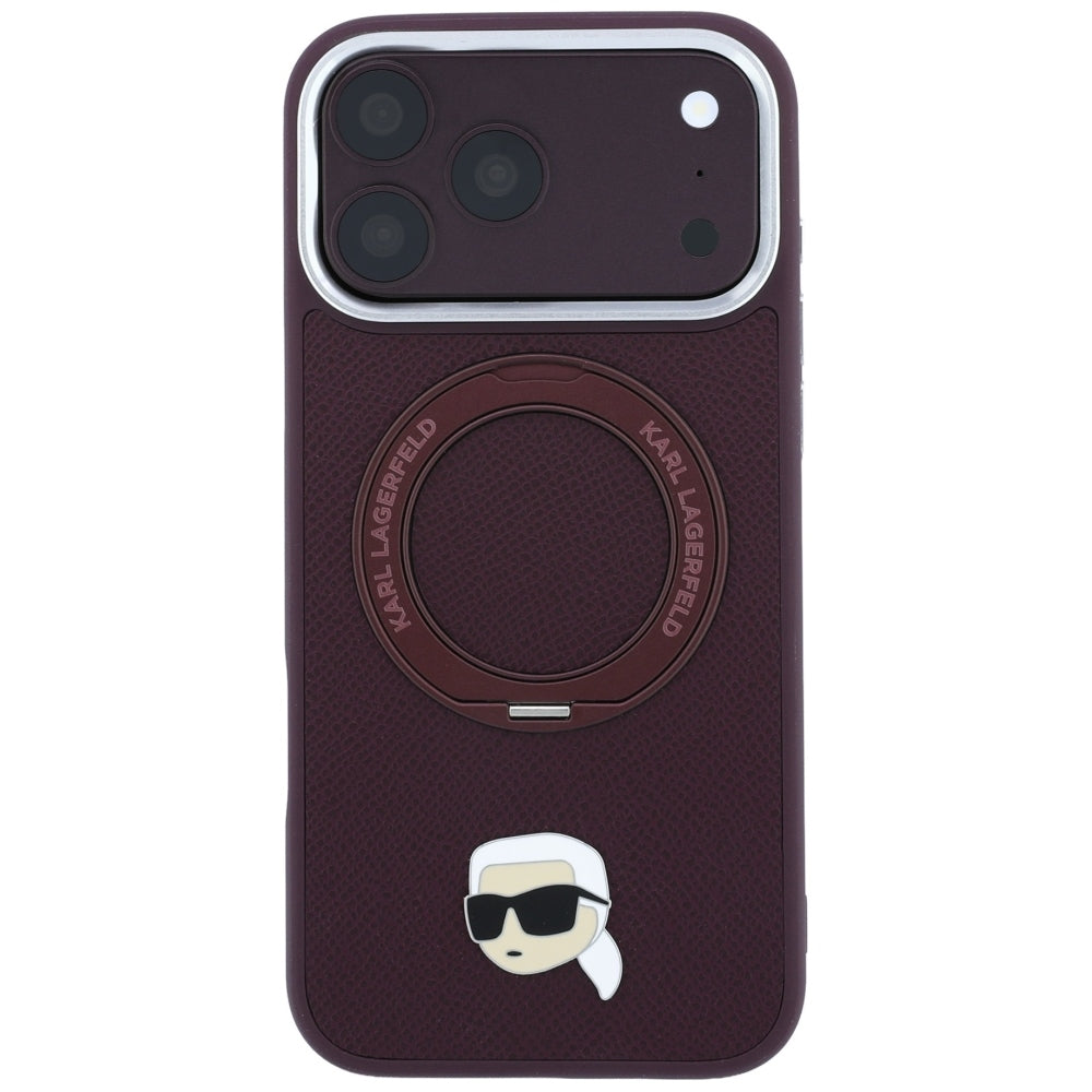 Husa MagSafe pentru Apple iPhone 18 Pro Max / 17 Pro Max, Karl Lagerfeld, Ring Stand 360 Karl Pin, Visinie