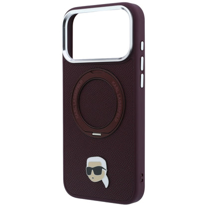 Husa MagSafe pentru Apple iPhone 18 Pro Max / 17 Pro Max, Karl Lagerfeld, Ring Stand 360 Karl Pin, Visinie