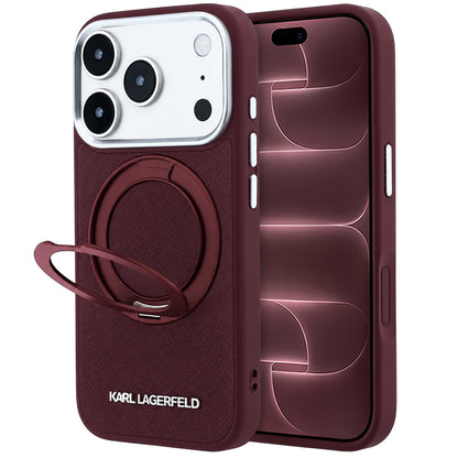 Husa MagSafe pentru Apple iPhone 18 Pro Max / 17 Pro Max, Karl Lagerfeld, Ring Stand 360 Saffiano, Visinie