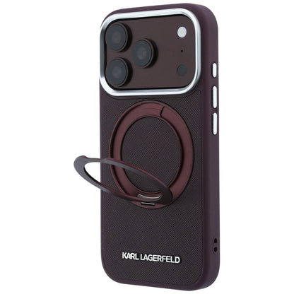 Husa MagSafe pentru Apple iPhone 18 Pro Max / 17 Pro Max, Karl Lagerfeld, Ring Stand 360 Saffiano, Visinie