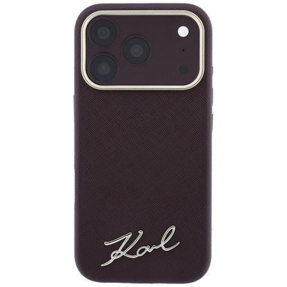 Husa MagSafe pentru Apple iPhone 18 Pro Max / 17 Pro Max, Karl Lagerfeld, Saffiano Small Script Metal Logo, Visinie