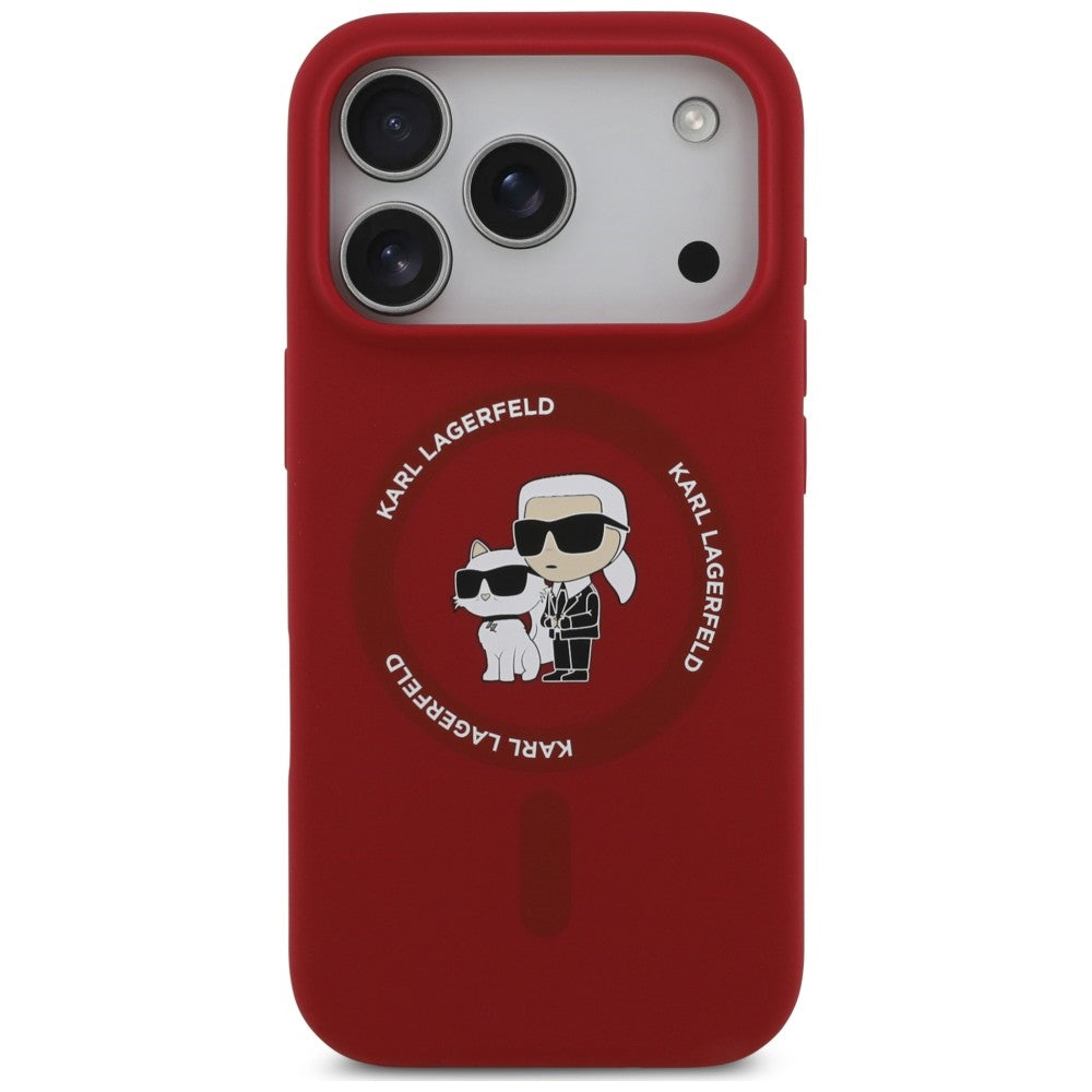 Husa MagSafe pentru Apple iPhone 18 Pro Max / 17 Pro Max, Karl Lagerfeld, Silicone Ring Karl & Choupette, Rosie