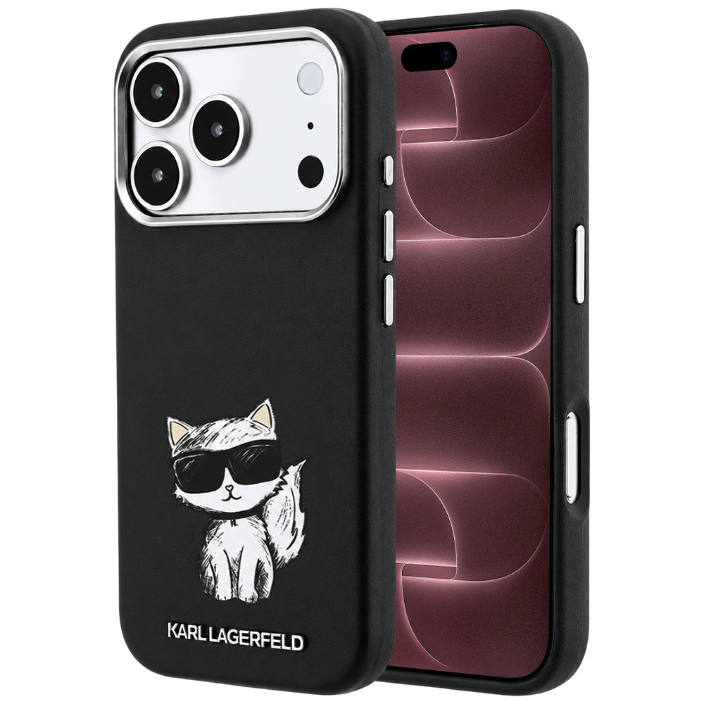 Husa MagSafe pentru Apple iPhone 18 Pro Max / 17 Pro Max, Karl Lagerfeld, Smooth Choupette Sketch, Neagra