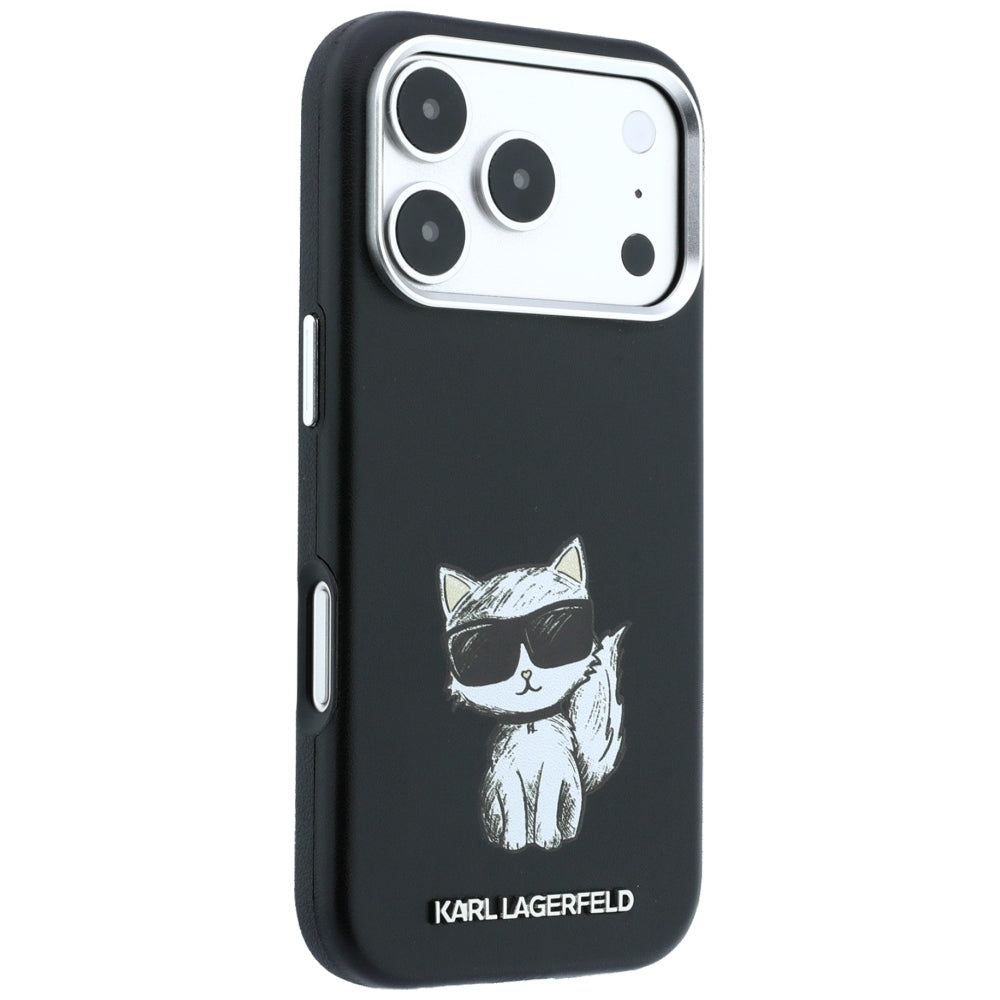 Husa MagSafe pentru Apple iPhone 18 Pro Max / 17 Pro Max, Karl Lagerfeld, Smooth Choupette Sketch, Neagra