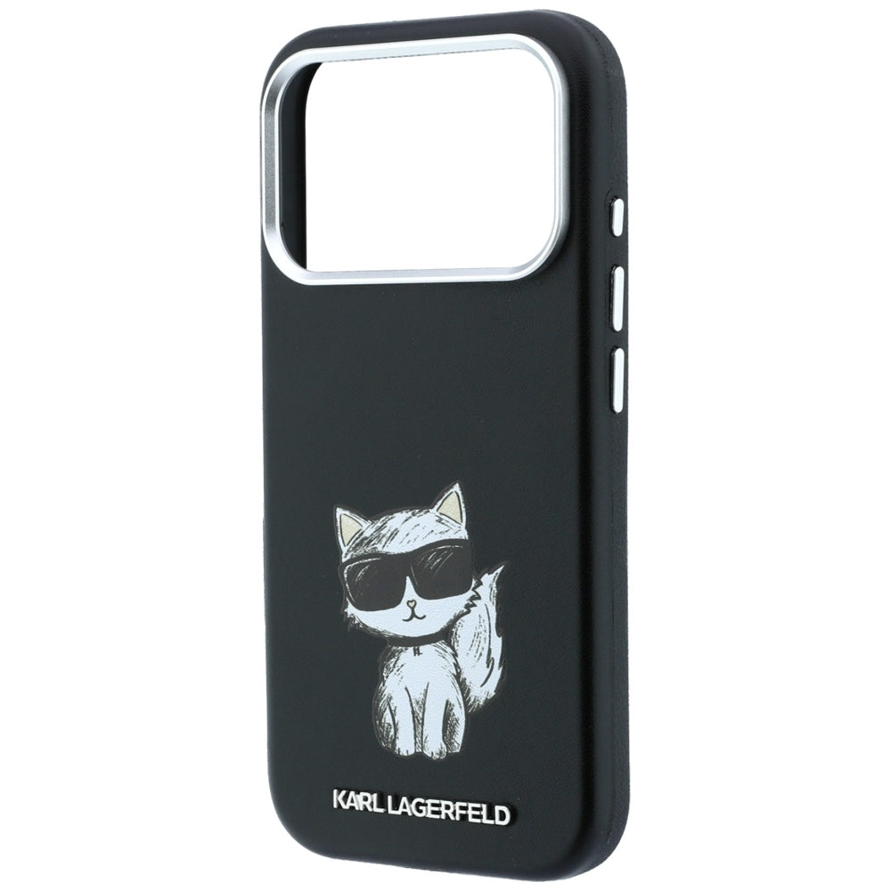 Husa MagSafe pentru Apple iPhone 18 Pro Max / 17 Pro Max, Karl Lagerfeld, Smooth Choupette Sketch, Neagra