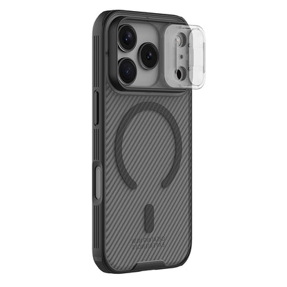 Husa MagSafe pentru Apple iPhone 18 Pro Max / 17 Pro Max, Nillkin, CamShield Pro, Neagra Transparenta
