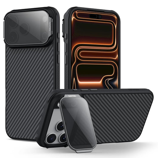 Husa MagSafe pentru Apple iPhone 18 Pro Max / 17 Pro Max, Nillkin, CarboProp with Transparent Black Lens Cover, Neagra