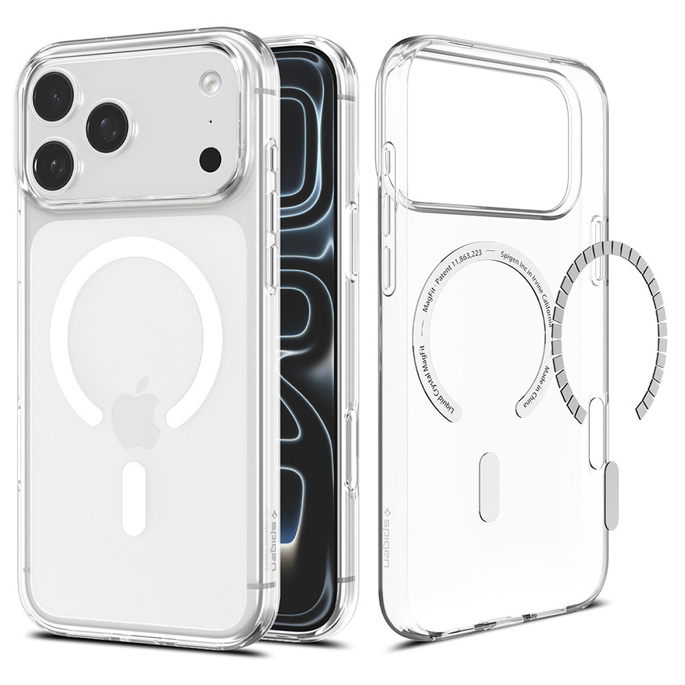 Husa MagSafe pentru Apple iPhone 18 Pro Max / 17 Pro Max, Spigen, Liquid Crystal, Transparenta Alba ACS12143